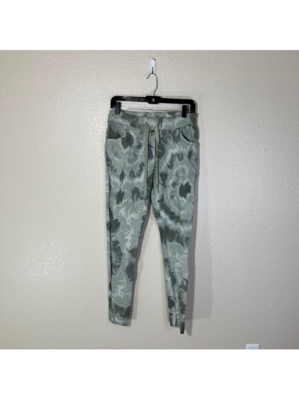 Venti6 Womens Green Tie Dye Drawstring Jogger Pants Small S